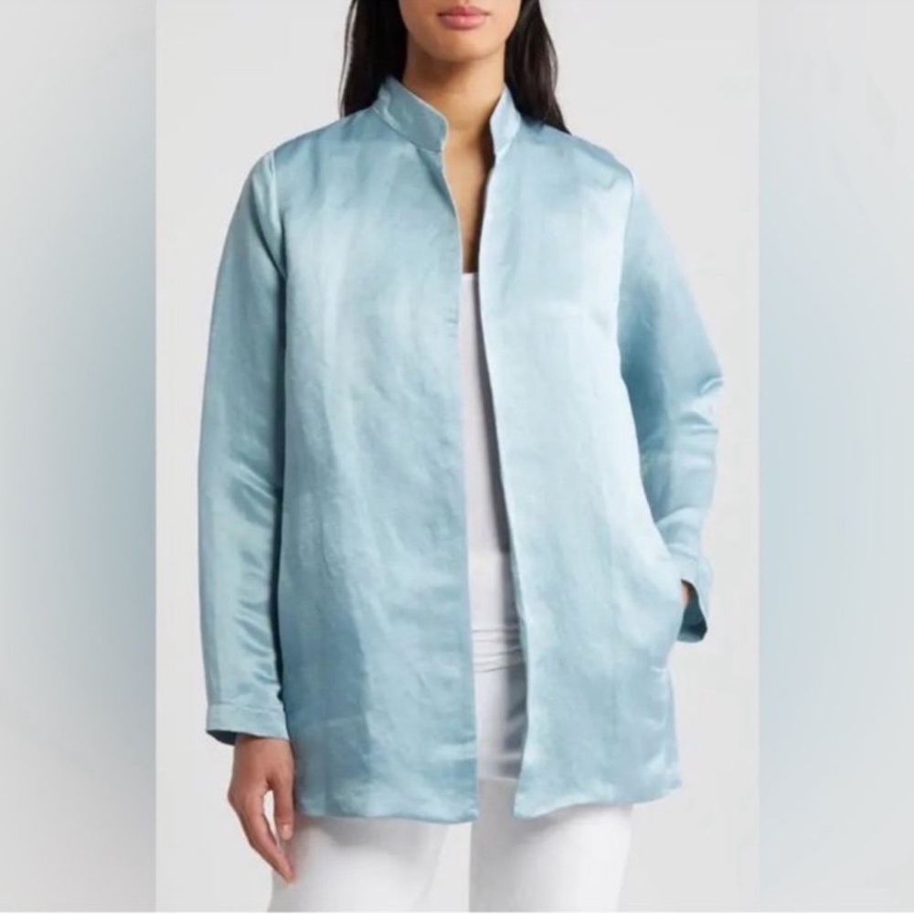 NWT Eileen Fisher Stand Collar
Long Jacket